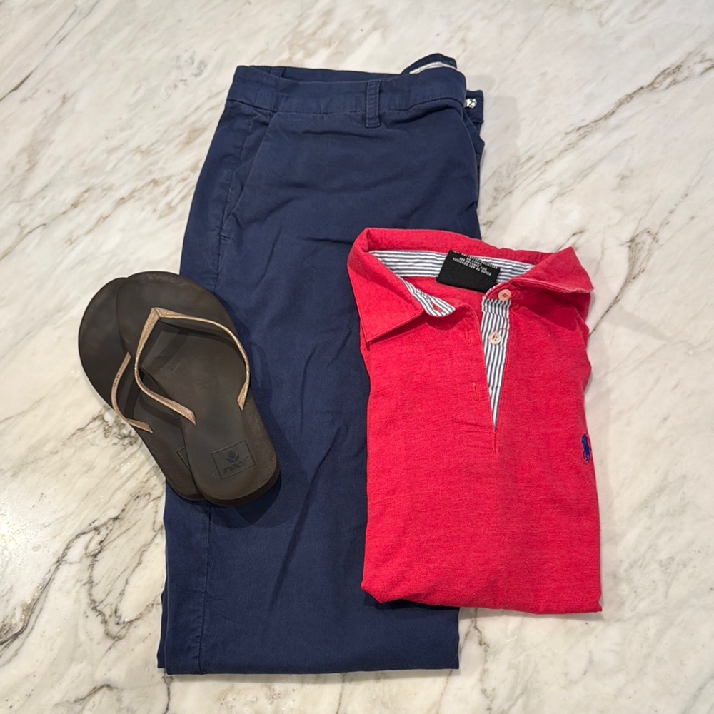 Frank & Eileen Navy Blue Cropped Pants Size 12.